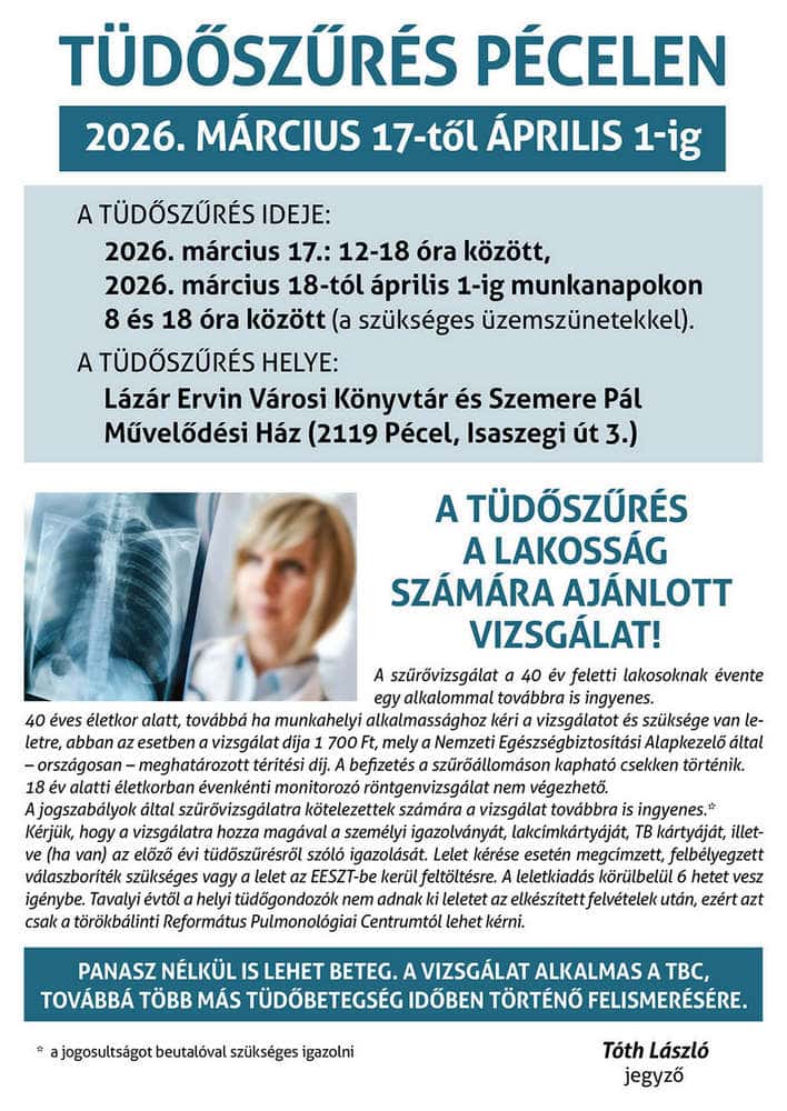 Tüdőszűrés Pécelen